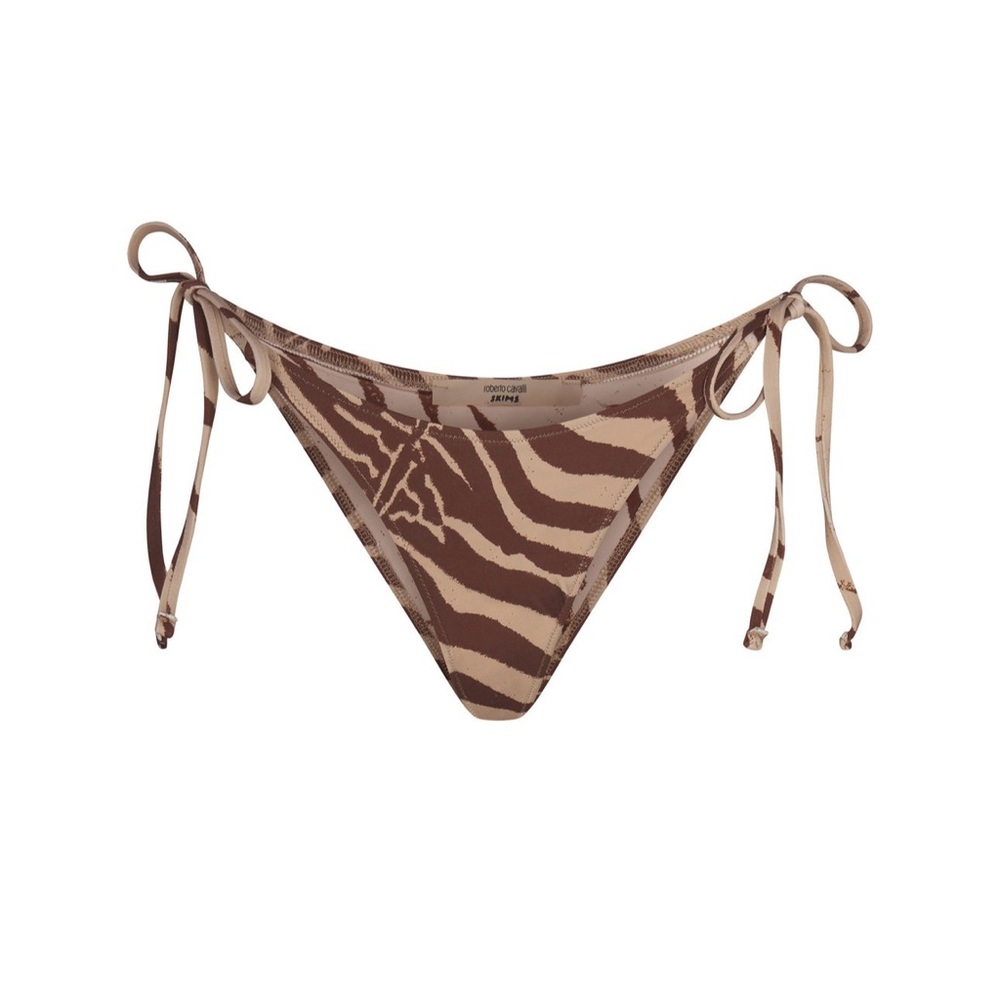 NWT SKIMS X Roberto Cavalli Brown and Tan Bikini Bottom in size M